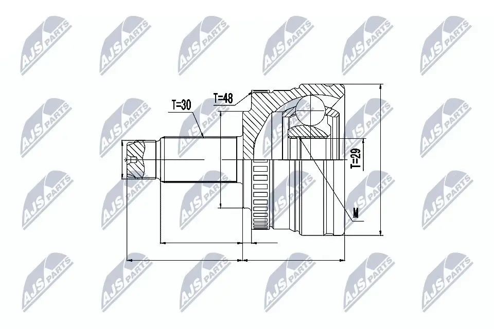 Gelenksatz, Antriebswelle radseitig Hinterachse NTY NPZ-LR-013