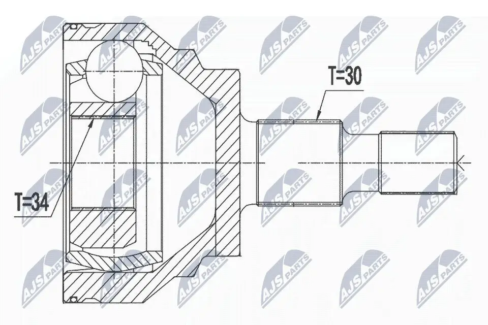 Gelenksatz, Antriebswelle radseitig Vorderachse NTY NPZ-ME-018