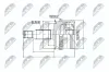 Gelenksatz, Antriebswelle Vorderachse links getriebeseitig NTY NPZ-MS-006