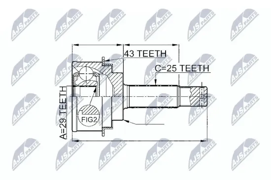 Gelenksatz, Antriebswelle Vorderachse rechts NTY NPZ-MS-059 Bild Gelenksatz, Antriebswelle Vorderachse rechts NTY NPZ-MS-059