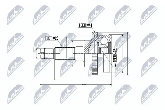 Gelenksatz, Antriebswelle NTY NPZ-MZ-011 Bild Gelenksatz, Antriebswelle NTY NPZ-MZ-011