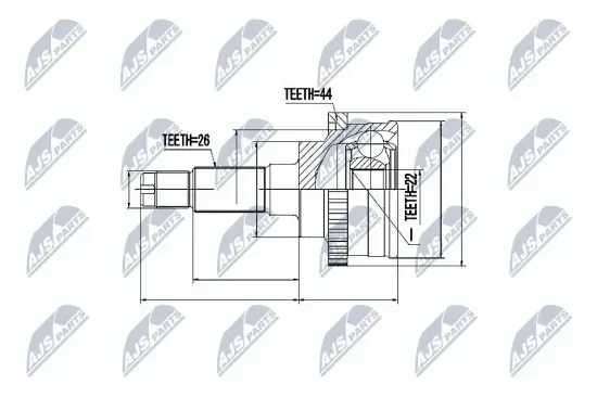 Gelenksatz, Antriebswelle radseitig NTY NPZ-MZ-016 Bild Gelenksatz, Antriebswelle radseitig NTY NPZ-MZ-016