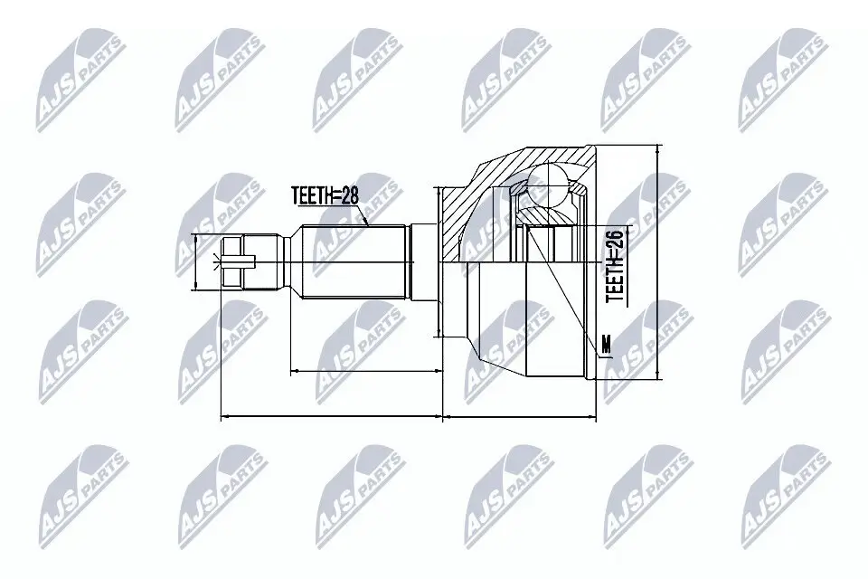 Gelenksatz, Antriebswelle radseitig Vorderachse NTY NPZ-MZ-042