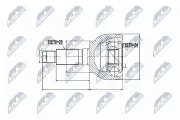 Gelenksatz, Antriebswelle Vorderachse rechts radseitig Vorderachse links NTY NPZ-MZ-046