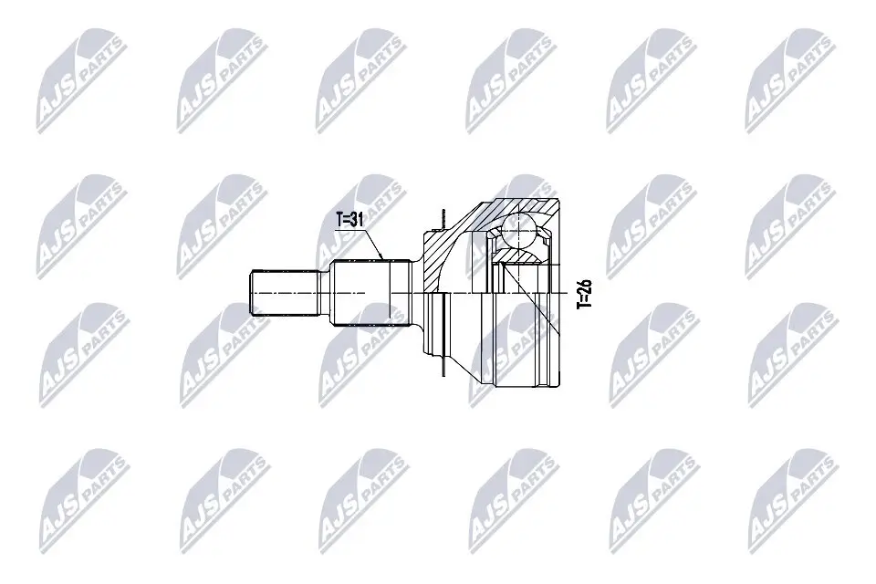 Gelenksatz, Antriebswelle Vorderachse beidseitig NTY NPZ-MZ-063