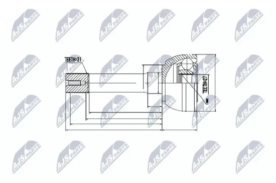 Gelenksatz, Antriebswelle NTY NPZ-NS-011 Bild Gelenksatz, Antriebswelle NTY NPZ-NS-011