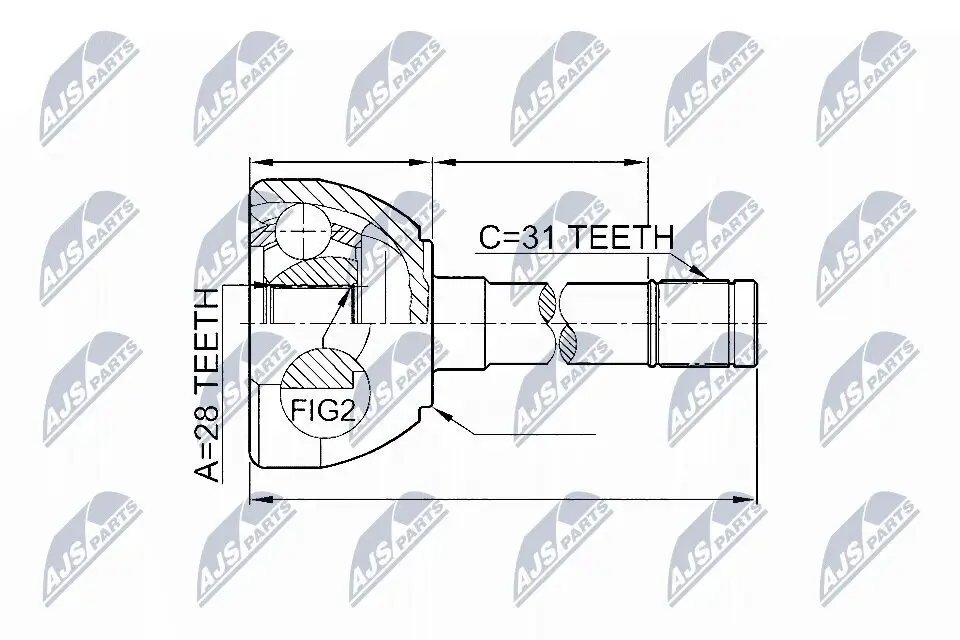 Gelenksatz, Antriebswelle NTY NPZ-NS-049 Bild Gelenksatz, Antriebswelle NTY NPZ-NS-049