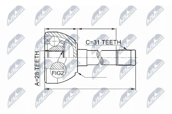 Gelenksatz, Antriebswelle radseitig NTY NPZ-NS-049 Bild Gelenksatz, Antriebswelle radseitig NTY NPZ-NS-049
