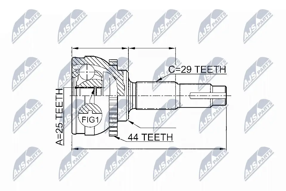 Gelenksatz, Antriebswelle radseitig NTY NPZ-NS-077