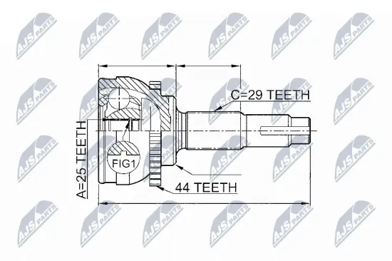 Gelenksatz, Antriebswelle radseitig NTY NPZ-NS-077 Bild Gelenksatz, Antriebswelle radseitig NTY NPZ-NS-077