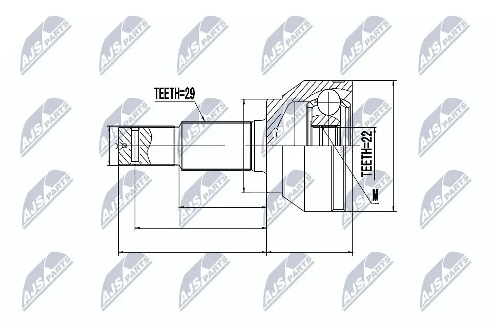 Gelenksatz, Antriebswelle radseitig Vorderachse NTY NPZ-NS-087