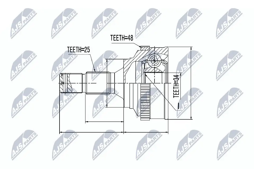 Gelenksatz, Antriebswelle radseitig NTY NPZ-PE-018