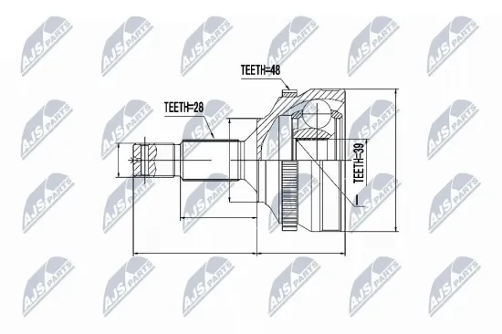 Gelenksatz, Antriebswelle radseitig NTY NPZ-PE-023 Bild Gelenksatz, Antriebswelle radseitig NTY NPZ-PE-023