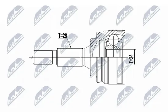 Gelenksatz, Antriebswelle NTY NPZ-PE-031 Bild Gelenksatz, Antriebswelle NTY NPZ-PE-031