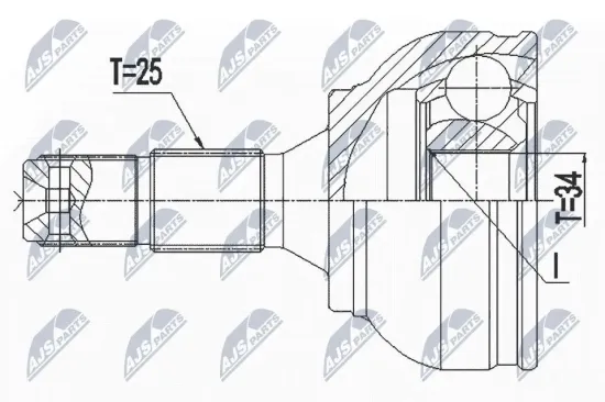 Gelenksatz, Antriebswelle NTY NPZ-PE-034 Bild Gelenksatz, Antriebswelle NTY NPZ-PE-034