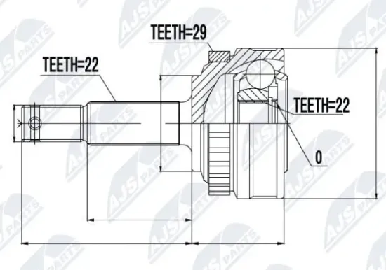 Gelenksatz, Antriebswelle radseitig NTY NPZ-PL-005 Bild Gelenksatz, Antriebswelle radseitig NTY NPZ-PL-005