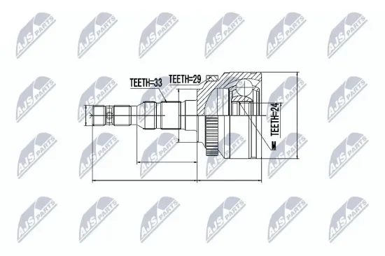 Gelenksatz, Antriebswelle Vorderachse links Vorderachse rechts NTY NPZ-PL-027 Bild Gelenksatz, Antriebswelle Vorderachse links Vorderachse rechts NTY NPZ-PL-027