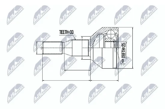 Gelenksatz, Antriebswelle Vorderachse rechts Vorderachse links NTY NPZ-PL-031 Bild Gelenksatz, Antriebswelle Vorderachse rechts Vorderachse links NTY NPZ-PL-031