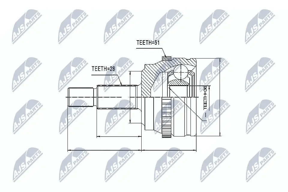 Gelenksatz, Antriebswelle NTY NPZ-RE-013