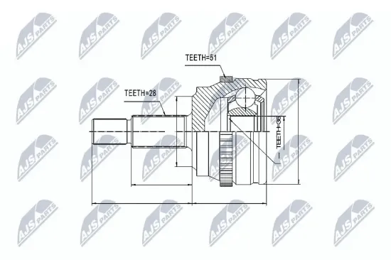 Gelenksatz, Antriebswelle NTY NPZ-RE-013 Bild Gelenksatz, Antriebswelle NTY NPZ-RE-013