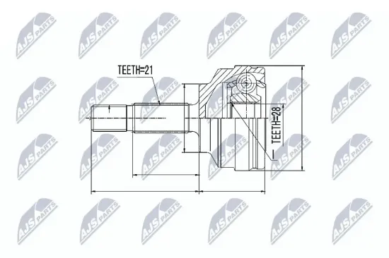 Gelenksatz, Antriebswelle NTY NPZ-RE-022 Bild Gelenksatz, Antriebswelle NTY NPZ-RE-022