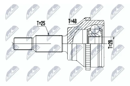 Gelenksatz, Antriebswelle Hinterachse NTY NPZ-RE-051 Bild Gelenksatz, Antriebswelle Hinterachse NTY NPZ-RE-051