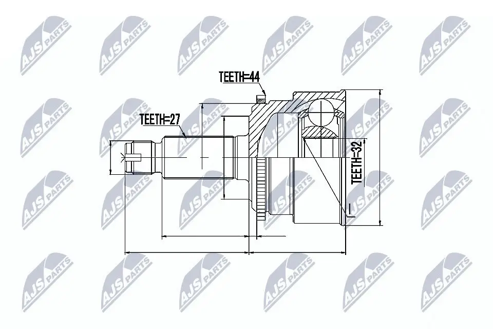 Gelenksatz, Antriebswelle radseitig Vorderachse NTY NPZ-SB-010