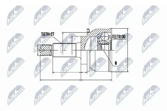 Gelenksatz, Antriebswelle radseitig NTY NPZ-SB-014 Bild Gelenksatz, Antriebswelle radseitig NTY NPZ-SB-014