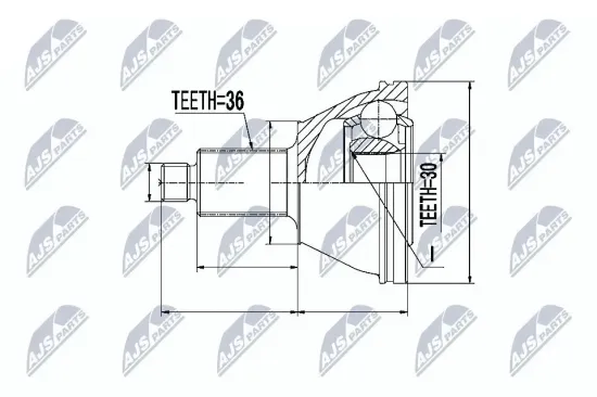 Gelenksatz, Antriebswelle radseitig NTY NPZ-SK-002 Bild Gelenksatz, Antriebswelle radseitig NTY NPZ-SK-002