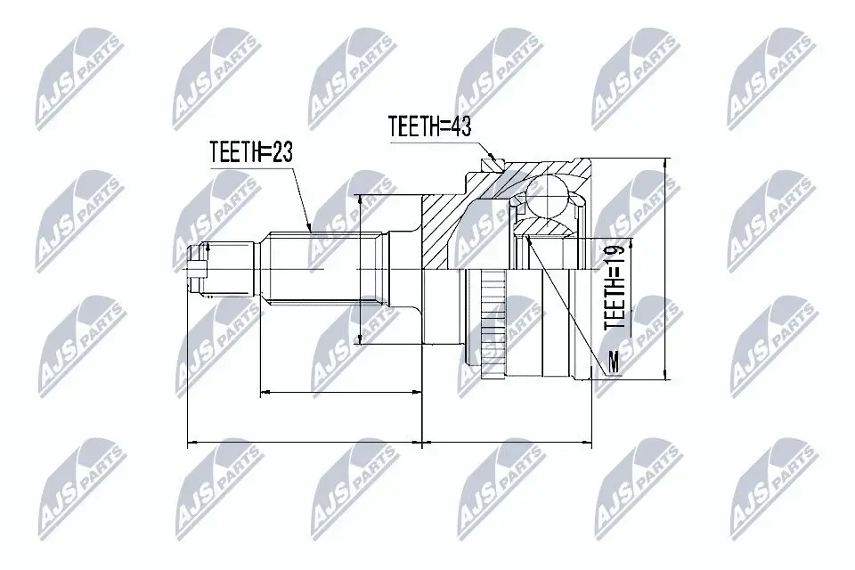 Gelenksatz, Antriebswelle Vorderachse links getriebeseitig NTY NPZ-SU-001