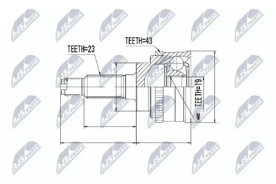 Gelenksatz, Antriebswelle Vorderachse links getriebeseitig NTY NPZ-SU-001 Bild Gelenksatz, Antriebswelle Vorderachse links getriebeseitig NTY NPZ-SU-001