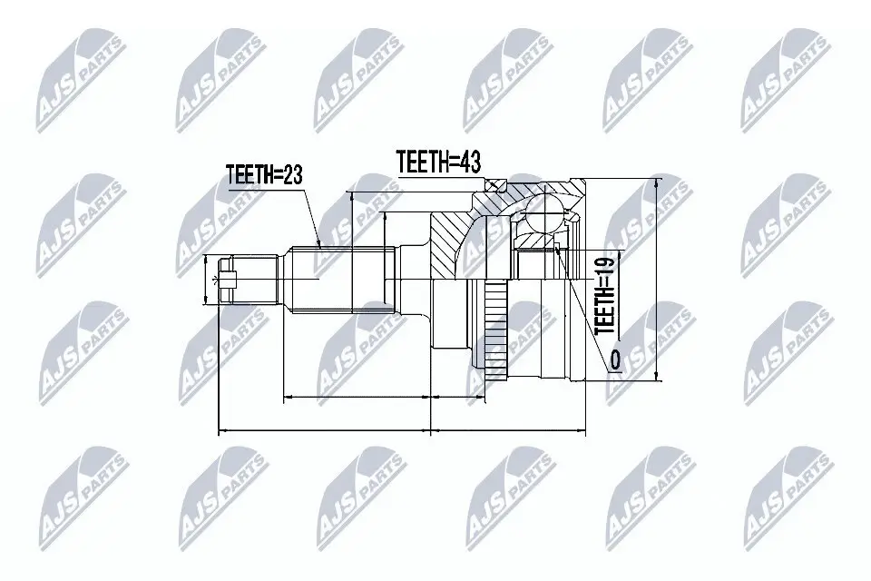 Gelenksatz, Antriebswelle Vorderachse links getriebeseitig NTY NPZ-SU-021