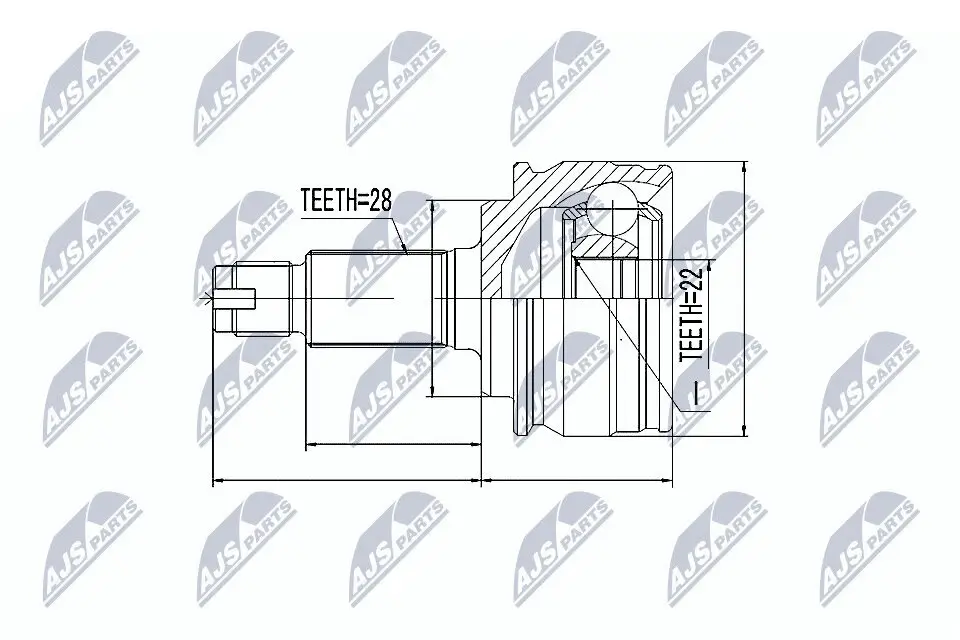 Gelenksatz, Antriebswelle radseitig Vorderachse NTY NPZ-SU-029