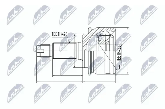 Gelenksatz, Antriebswelle radseitig Vorderachse NTY NPZ-SU-029 Bild Gelenksatz, Antriebswelle radseitig Vorderachse NTY NPZ-SU-029