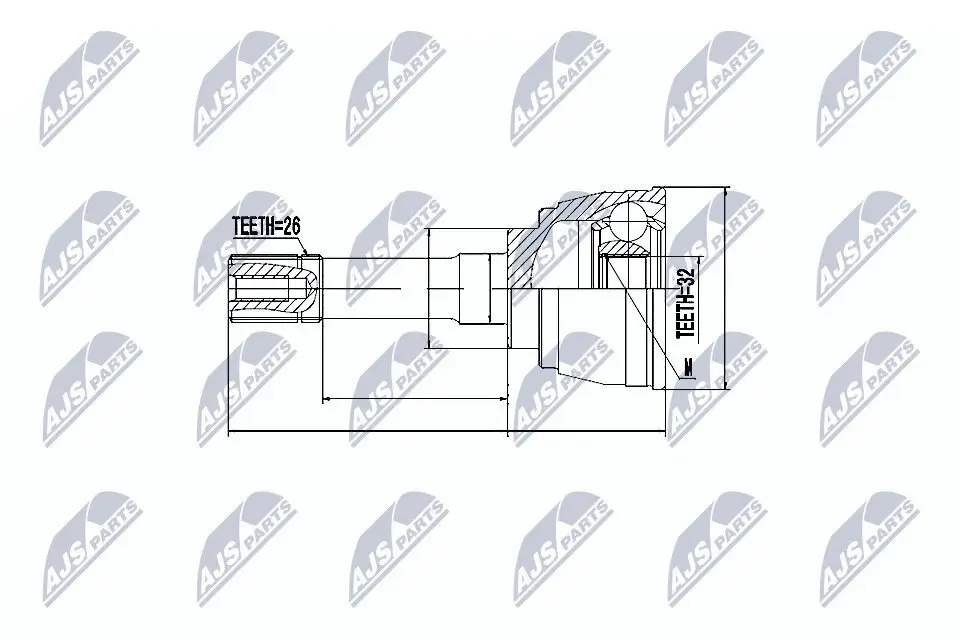 Gelenksatz, Antriebswelle Vorderachse radseitig NTY NPZ-SU-030