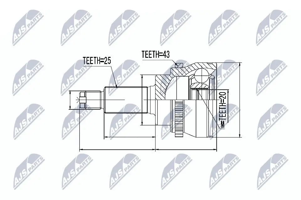 Gelenksatz, Antriebswelle radseitig NTY NPZ-SU-033