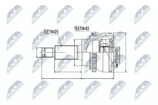 Gelenksatz, Antriebswelle radseitig NTY NPZ-SU-033 Bild Gelenksatz, Antriebswelle radseitig NTY NPZ-SU-033