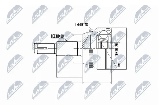 Gelenksatz, Antriebswelle radseitig Vorderachse NTY NPZ-TY-010 Bild Gelenksatz, Antriebswelle radseitig Vorderachse NTY NPZ-TY-010