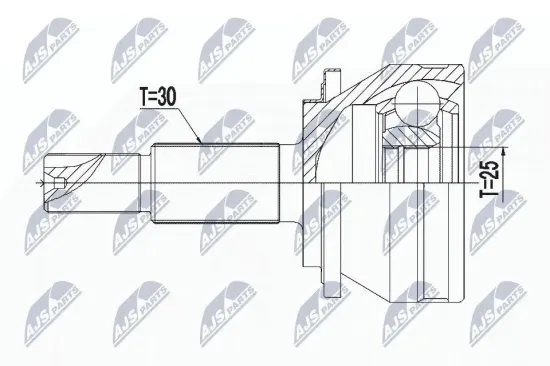 Gelenksatz, Antriebswelle radseitig Vorderachse rechts NTY NPZ-TY-014 Bild Gelenksatz, Antriebswelle radseitig Vorderachse rechts NTY NPZ-TY-014