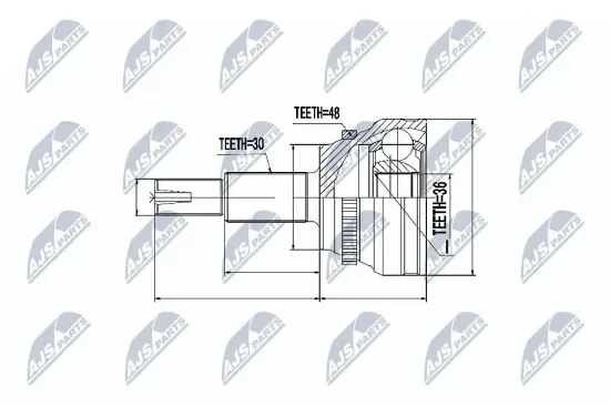 Gelenksatz, Antriebswelle NTY NPZ-TY-066 Bild Gelenksatz, Antriebswelle NTY NPZ-TY-066