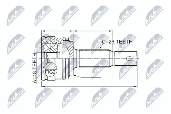 Gelenksatz, Antriebswelle Hinterachse links Hinterachse rechts Hinterachse NTY NPZ-TY-085 Bild Gelenksatz, Antriebswelle Hinterachse links Hinterachse rechts Hinterachse NTY NPZ-TY-085