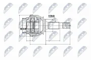 Gelenksatz, Antriebswelle radseitig Hinterachse NTY NPZ-TY-095