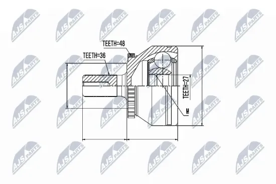 Gelenksatz, Antriebswelle radseitig NTY NPZ-VV-017 Bild Gelenksatz, Antriebswelle radseitig NTY NPZ-VV-017