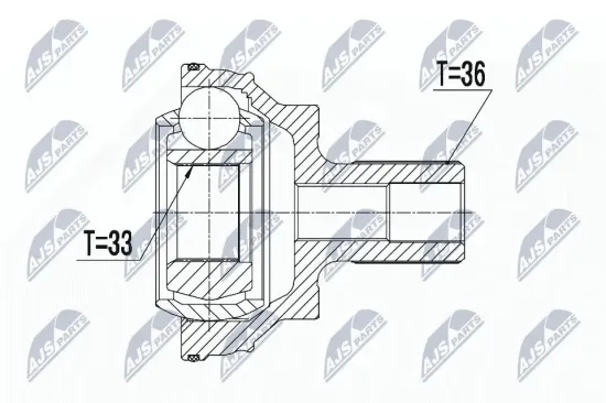 Gelenksatz, Antriebswelle Hinterachse radseitig NTY NPZ-VW-043 Bild Gelenksatz, Antriebswelle Hinterachse radseitig NTY NPZ-VW-043