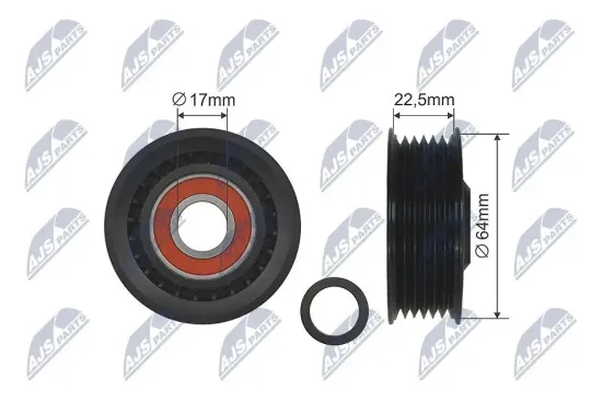 Umlenk-/Führungsrolle, Keilrippenriemen rechts links NTY RNK-AU-001 Bild Umlenk-/Führungsrolle, Keilrippenriemen rechts links NTY RNK-AU-001