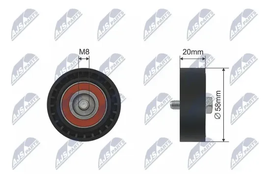 Umlenk-/Führungsrolle, Keilriemen NTY RNK-AU-037 Bild Umlenk-/Führungsrolle, Keilriemen NTY RNK-AU-037