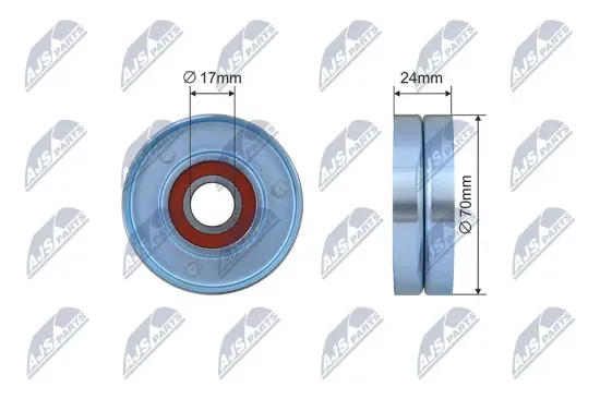 Umlenk-/Führungsrolle, Keilrippenriemen NTY RNK-AU-067 Bild Umlenk-/Führungsrolle, Keilrippenriemen NTY RNK-AU-067