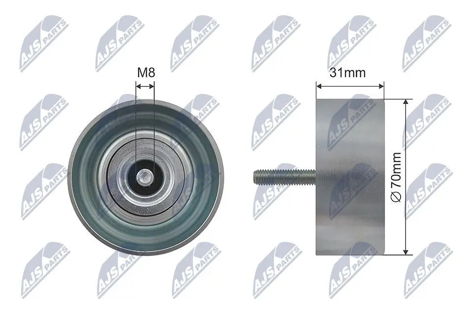 Umlenk-/Führungsrolle, Keilrippenriemen NTY RNK-DW-005