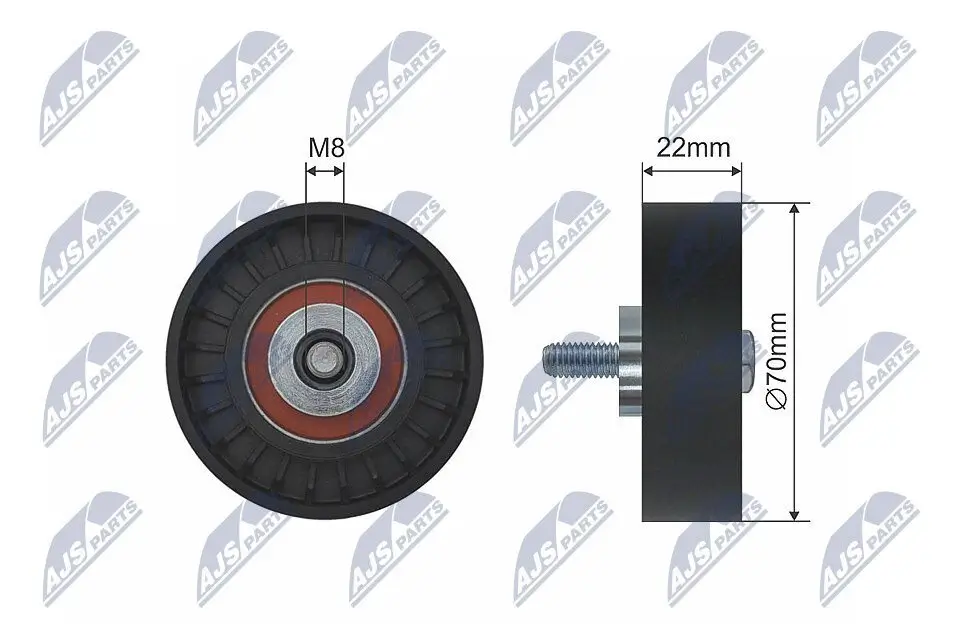 Umlenk-/Führungsrolle, Keilrippenriemen NTY RNK-FT-001