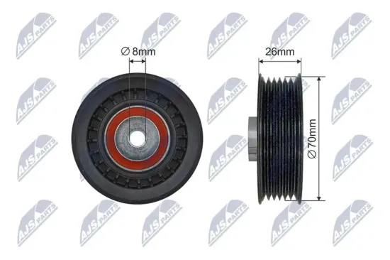 Umlenk-/Führungsrolle, Keilrippenriemen NTY RNK-ME-073 Bild Umlenk-/Führungsrolle, Keilrippenriemen NTY RNK-ME-073